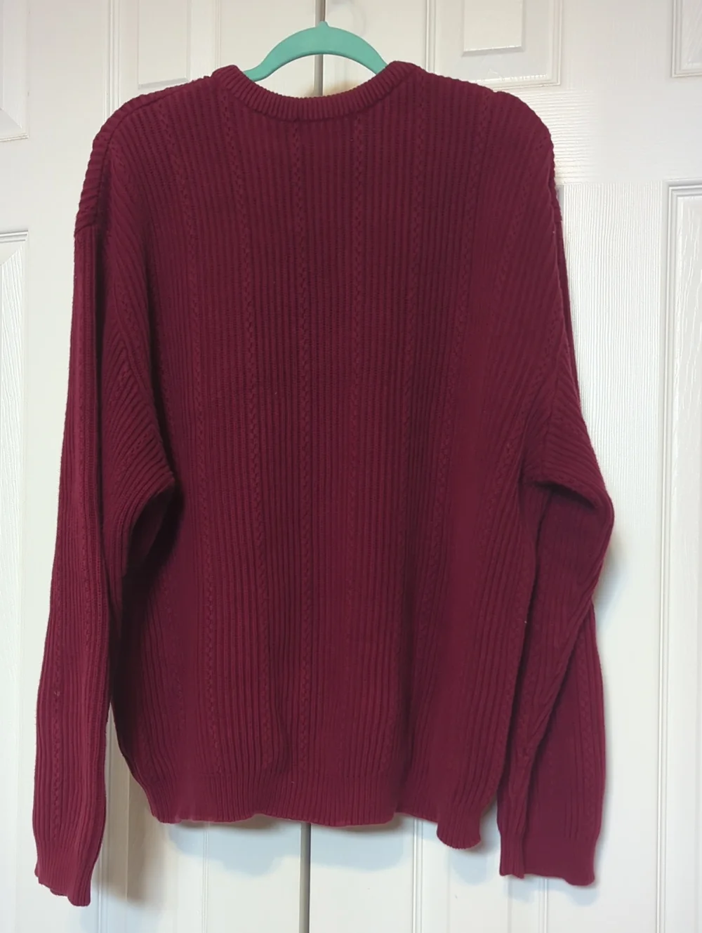 Chaps Cotton Pullover Sweater Maroon XXL
